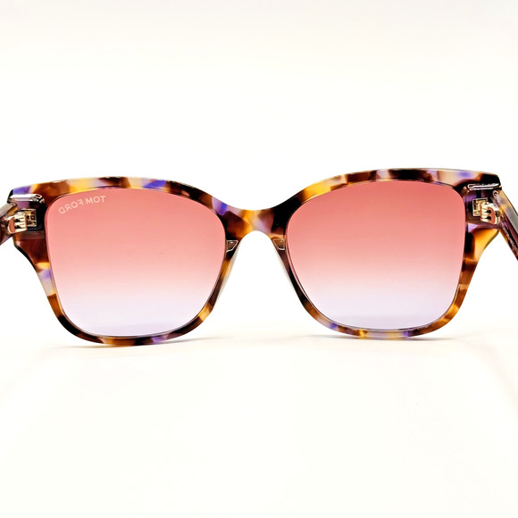 Tom Ford Sunglasses ELSA TF1108 55Z Coloured Havana Cat Eye Pink Gradient 55mm main image 4